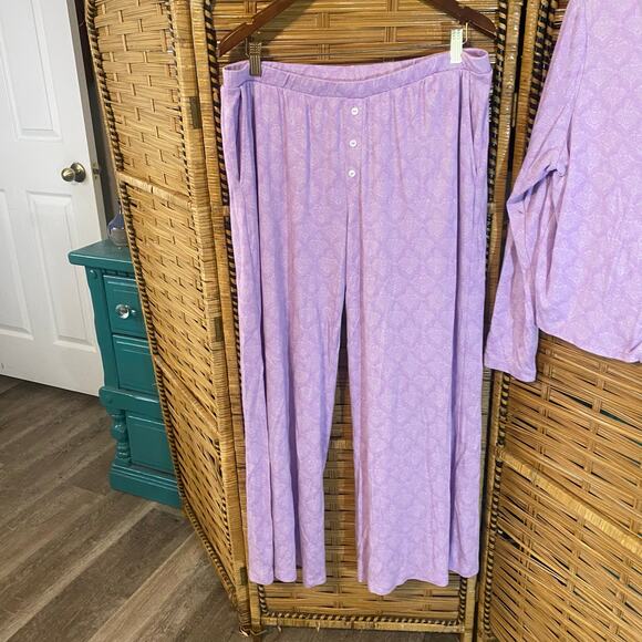 Roller Rabbit Lavender jemina nessa Pajama Set XL Pima Cotton Modal Soft Sleep - Picture 6 of 9